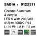 NOVA LUCE nástěnné svítidlo SABIA chrom hliník a akryl LED 5W 220-240V 3000K IP44 9122311