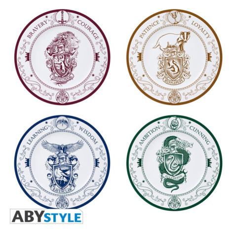 ABY style Sada 4 ks talířů Bradavického fakulty - Harry Potter