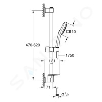 GROHE Vitalio Comfort Set sprchové hlavice, hadice a tyče s poličkou, 2 proudy, chrom 26929001