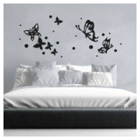 58509 3D Samolepicí pěnová dekorace na zeď Crearreda černí motýli