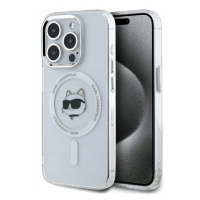 Pouzdro Pro Iphone 15 Pro 6.1 Karl Lagerfeld IML Metal Choupette Head Bílé