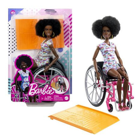 Mattel Barbie MODELKA NA INVALIDNÍM VOZÍKU V OVERALU SE SRDÍČKY