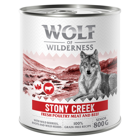 Wolf of Wilderness Senior "Expedition", 6 x 800 g - Stony Creek – drůbež s hovězím masem