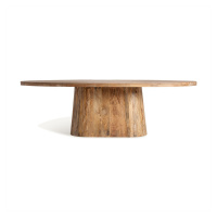 Estila Luxusní moderní konferenční stolek Malen v oválném tvaru s venkovským nádechem z masivníh