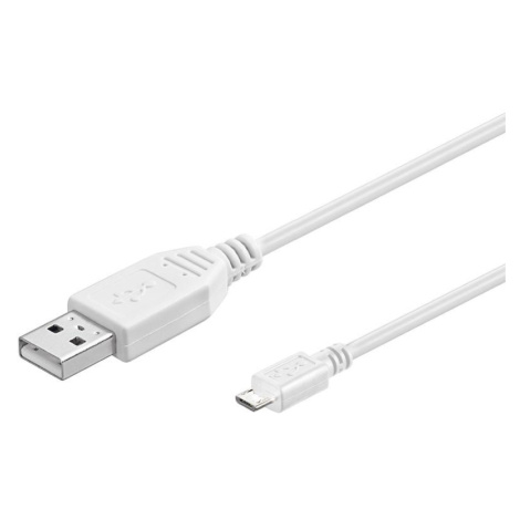 PremiumCord Kabel micro USB 2.0, A-B 1m, bílá