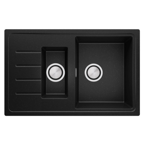 Kuchyňský granitový 1,5-komorový dřez s odkapávačem Kodaň 780-60 Duo