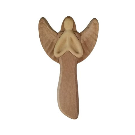 AMADEA Dřevěný anděl modlící se, masivní dřevo, 22x15x2 cm