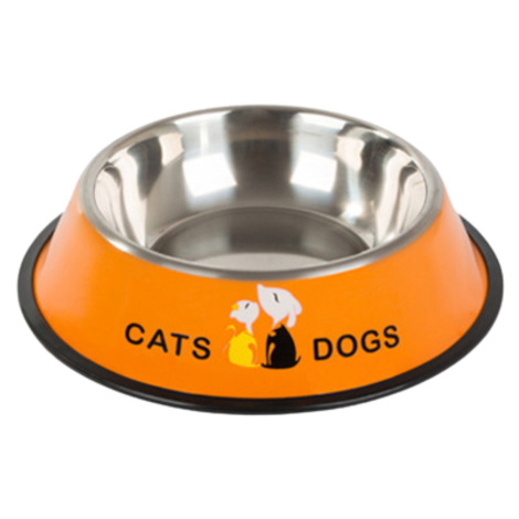 Oranžová kovová miska pro psa/kočku FIDO