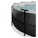 Bazén s krytem pískovou filtrací a tepelným čerpadlem Black Leather pool Exit Toys kruhový ocelo