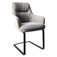 DELIFE Jídelní židle Zelia-Flex s područkou konzolová podnož plochá černá samet šedý