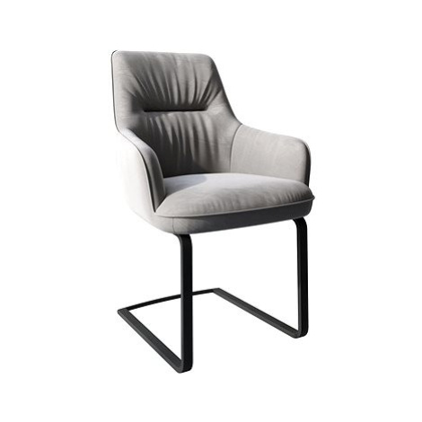 DELIFE Jídelní židle Zelia-Flex s područkou konzolová podnož plochá černá samet šedý