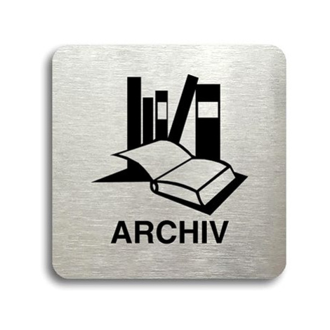 Accept Piktogram "archiv" (80 × 80 mm) (stříbrná tabulka - černý tisk bez rámečku)