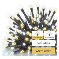 LED vánoční řetěz blikající, 12 m, venkovní i vnitřní, teplá/studená bílá, časovač