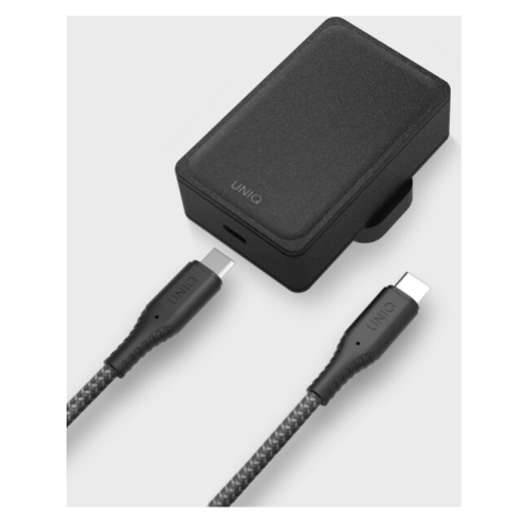 UNIQ Versa Slim USB-C (PD) 18W síťový adaptér s kabelem uhlově šedý