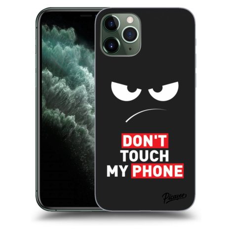 Silikonový černý obal pro Apple iPhone 11 Pro Max - Angry Eyes - Transparent