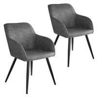 2× Židle Marilyn Stoff, šedo, černá