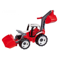 LENA Traktor se lžící a bagrem plast červenobílý 65cm