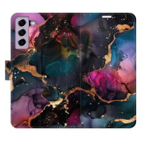 iSaprio Flip pouzdro Dark Marble pro Samsung Galaxy S21 FE 5G