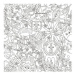 Samolepicí fólie GEKKOFIX 14156, tabulové omalovánky 67,5 cm x 1,5 m | Bílá s předtiskem džungle