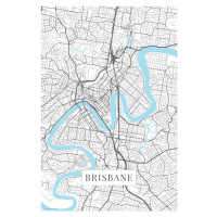 Mapa Brisbane white, POSTERS, (26.7 x 40 cm)
