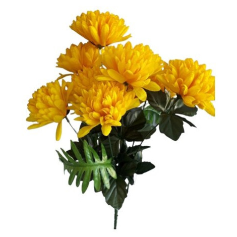 Umělý svazek Chryzantém, žlutá, výška 58 cm