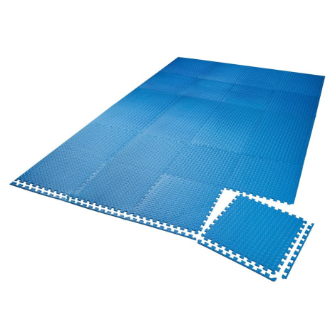 tectake 404134 podlahová ochranná rohož 24 ks - modrá - modrá