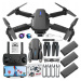 Set Dron s Kamerou E88 Pro Evo 3 Wifi baterie pro děti Led Odolný