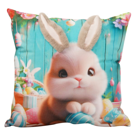 Velikonoční polštář 3D HELLO BUNNY V. 40x40 cm  Mybesthome Varianta: Povlak na polštář s prošíva Decora