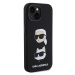 Zadní kryt Karl Lagerfeld Liquid Silicone Karl and Choupette Heads pro Apple iPhone 15, černá