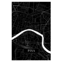 Mapa Pisa black, (26.7 x 40 cm)