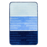 Koupelnový kobereček COMO modrý / krémový, pruhy
