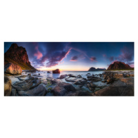 Fotografie Utakleiv sunset, Dr. Nicholas Roemmelt, 50 × 20.8 cm