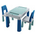 TEGGI TI-011-173 MULTIFUN set - stoleček + židlička 1+2 tyrkysová/námořnická modrá/šedá
