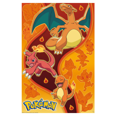 Plakát, Obraz - Pokemon - Fire Type, 61x91.5 cm ABY STYLE
