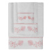 Soft Cotton Osuška Diara 85 × 150 cm, bílá - růžová výšivka