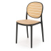 Jídelní židle SABO — plast, černá / přírodní