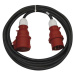 3 fázový venkovní prodlužovací kabel 10 m / 1 zásuvka / černý / guma / 400 V / 2,5 mm2