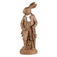 Dekorace čokoládový elegentní králíček s bílou mašlí Zoete Pasen – 40 cm