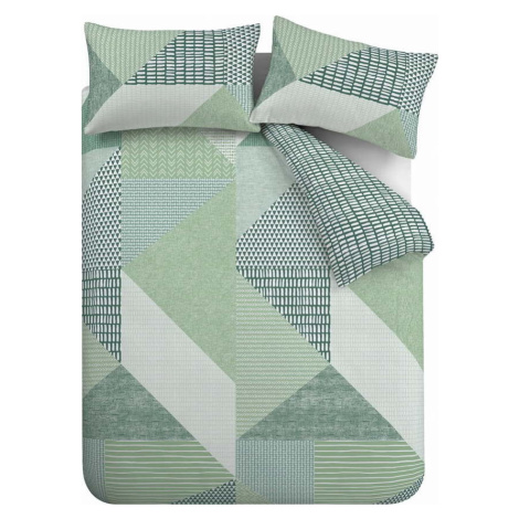 Zelené povlečení na dvoulůžko/prodloužené 230x220 cm Larsson Geo – Catherine Lansfield