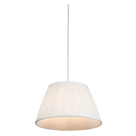 Retro závěsná lampa bílá 35 cm - Plisse QAZQA