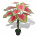 Umělá rostlina kaládium s květináčem 70 cm zelená a červená