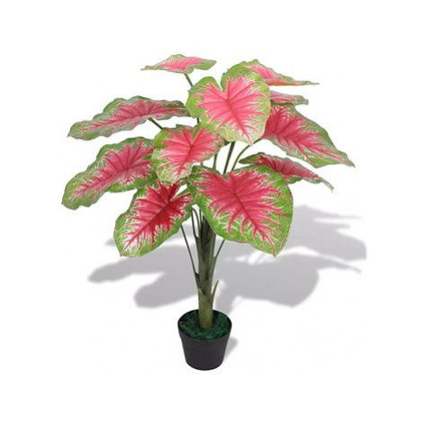 Umělá rostlina kaládium s květináčem 70 cm zelená a červená SHUMEE