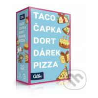 Taco, čapka, dort, dárek, pizza