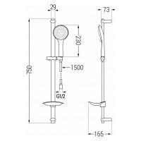 MEXEN/S DB74 posuvný sprchový set, chrom 785744584-00