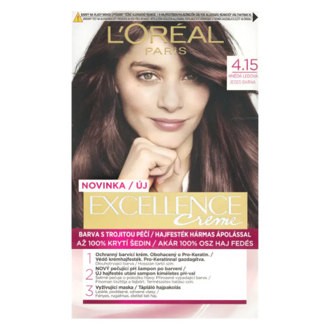 L'Oréal Barva na vlasy Excellence Creme 4.15 hnědá ledová