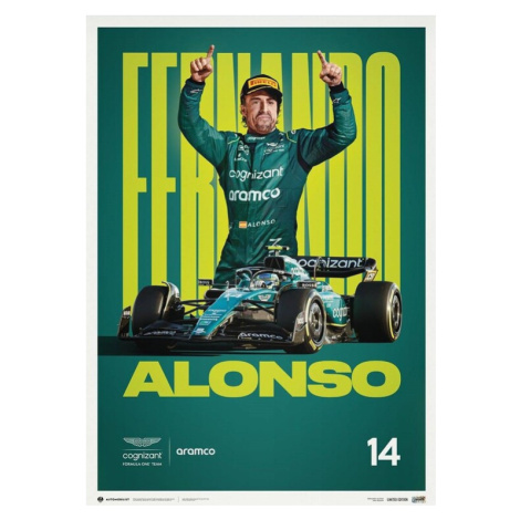 Umělecký tisk Aston Martin Aramco Cognizant Formula One™ Team - Fernando Alonso - 2023, Automobi Automobilist