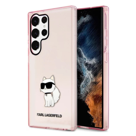 Kryt Karl Lagerfeld Samsung Galaxy S23 Ultra pink hardcase Ikonik Choupette (KLHCS23LHNCHTCP)