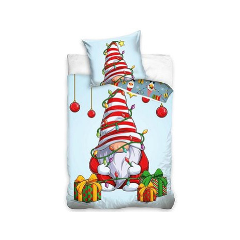 Carbotex Vánoční povlečení bavlna Skřítek a dárečky 140 × 200, 70 × 90 cm