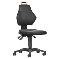 eurokraft pro Pracovní otočná židle, černá, s kolečky, koženkový potah