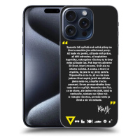 Silikonový černý obal pro Apple iPhone 16 Pro Max - Kazma - BUĎTE TROCHU YESMANI